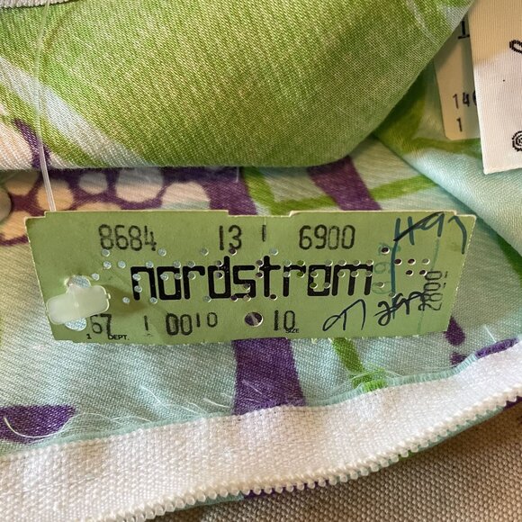 60s Vintage Deadstock Puritan Forever Young Green & Purple Flutter Sleeve Dress - Picture 7 of 9